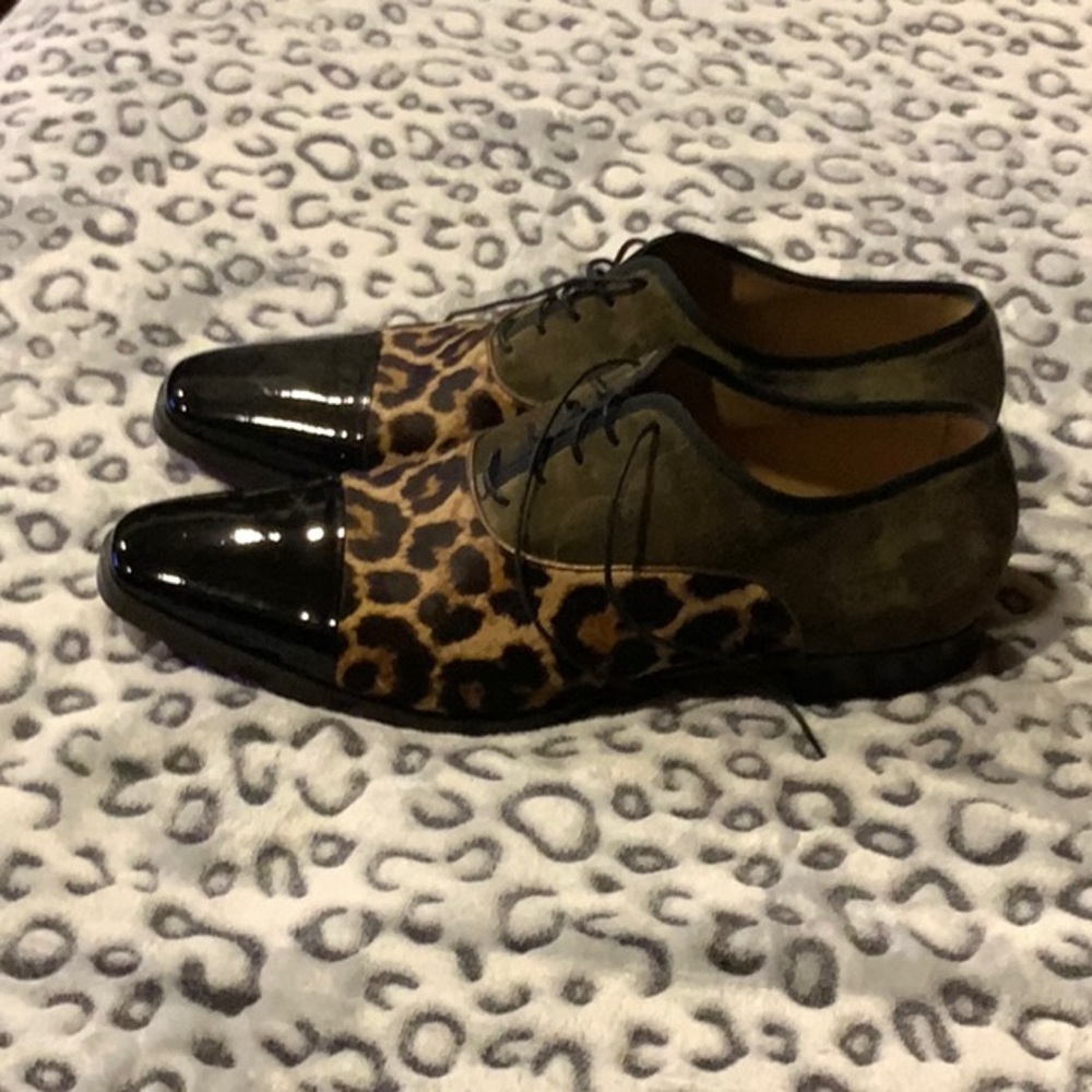 Men’s Louboutin dress shoes with cheetah print size 46/13